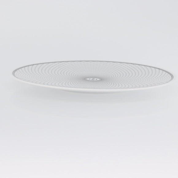 HERMES H DECO Plate Pottery White Black Auth am10749SAV
