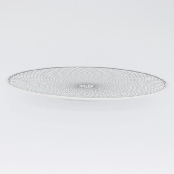 HERMES H DECO Plate Pottery White Black Auth am10749SAV