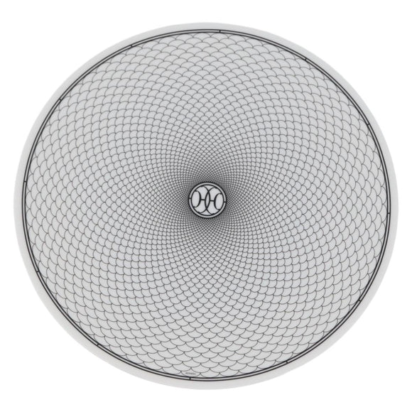 HERMES H DECO Plate Pottery White Black Auth am10749SAV