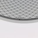 HERMES H DECO Plate Pottery White Black Auth am10749SAV-9