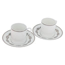 HERMES Schoendunkle Platinum Cup and Saucer Set of 2 Pottery Auth am10750SAV-1
