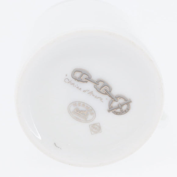 HERMES Schoendunkle Platinum Cup and Saucer Set of 2 Pottery Auth am10750SAV