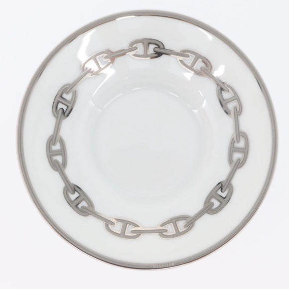 HERMES Schoendunkle Platinum Cup and Saucer Set of 2 Pottery Auth am10750SAV