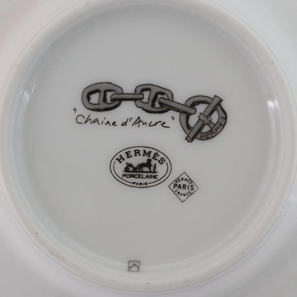 HERMES Schoendunkle Platinum Cup and Saucer Set of 2 Pottery Auth am10750SAV
