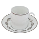 HERMES Schoendunkle Platinum Cup and Saucer Set of 2 Pottery Auth am10750SAV-2