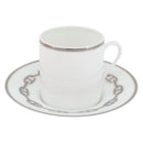 HERMES Schoendunkle Platinum Cup and Saucer Set of 2 Pottery Auth am10750SAV-20