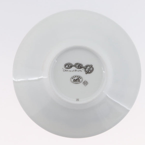 HERMES Schoendunkle Platinum Cup and Saucer Set of 2 Pottery Auth am10750SAV