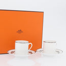 HERMES Schoendunkle Platinum Cup and Saucer Set of 2 Pottery Auth am10750SAV-39