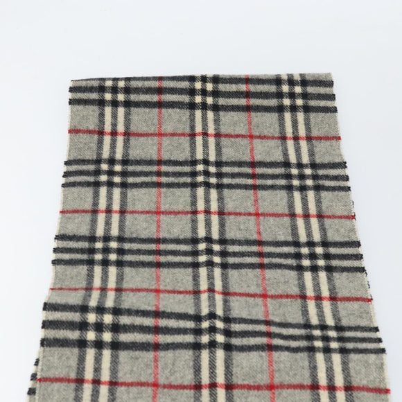 Burberrys Nova Check Scarf Wool Gray Auth am10751