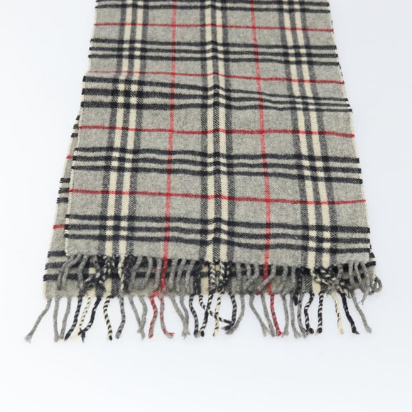 Burberry Nova Check Sjaal Wol Grijs Auth am10751