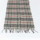 Burberrys Nova Check Scarf Wool Gray Auth am10751-14