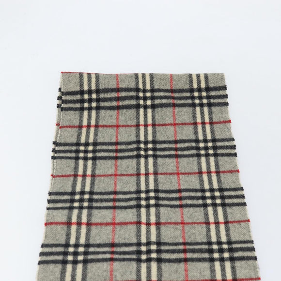 Burberrys Nova Check Scarf Wool Gray Auth am10751