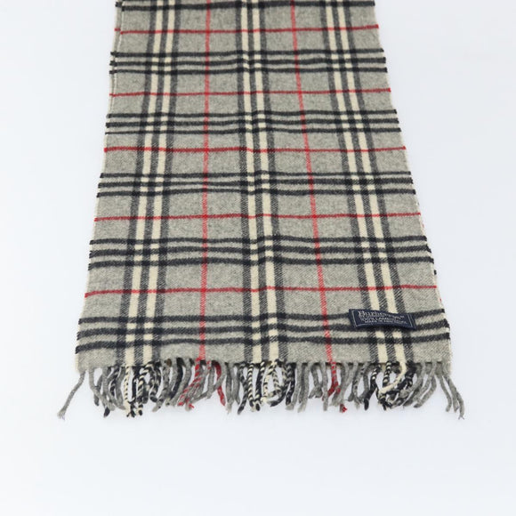 Burberrys Nova Check Scarf Wool Gray Auth am10751