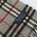Burberrys Nova Check Scarf Wool Gray Auth am10751-5