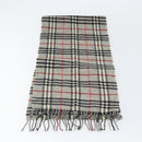 Burberrys Nova Check Scarf Wool Gray Auth am10751-9