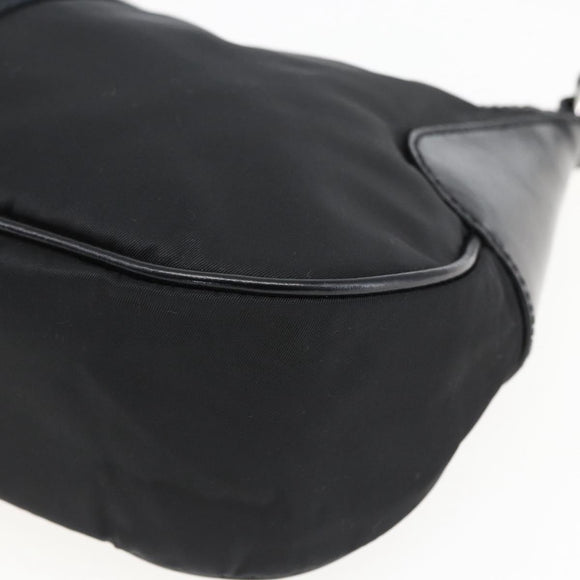 PRADA Hand Bag Nylon Leather Black Silver BR3043 Auth am10754SAV
