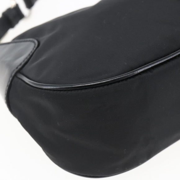 PRADA Hand Bag Nylon Leather Black Silver BR3043 Auth am10754SAV