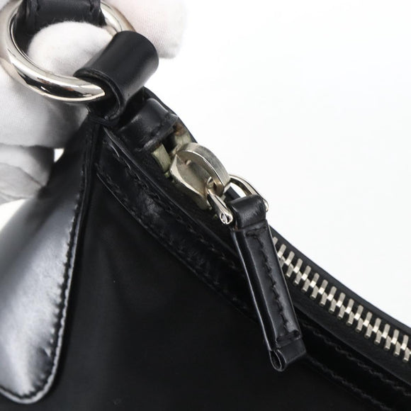 PRADA Hand Bag Nylon Leather Black Silver BR3043 Auth am10754SAV