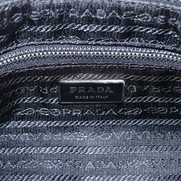 PRADA Hand Bag Nylon Leather Black Silver BR3043 Auth am10754SAV