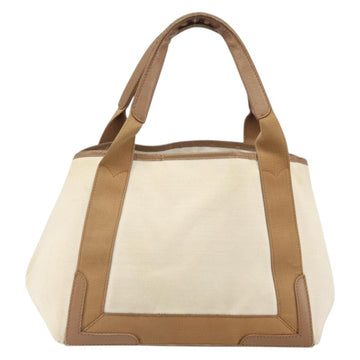 BALENCIAGA Navy Kabas Hand Bag Canvas White Beige 339933 Auth am10755 - 0