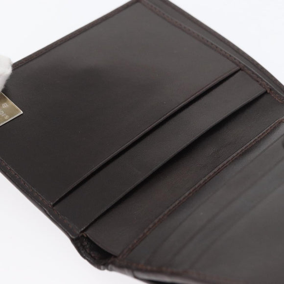 FENDI Zucca Canvas Geldbörse Leder Schwarz Braun Auth am10756V
