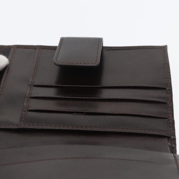 FENDI Zucca Canvas Geldbörse Leder Schwarz Braun Auth am10756V