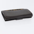 FENDI Zucca Canvas Geldbörse Leder Schwarz Braun Auth am10756V-5