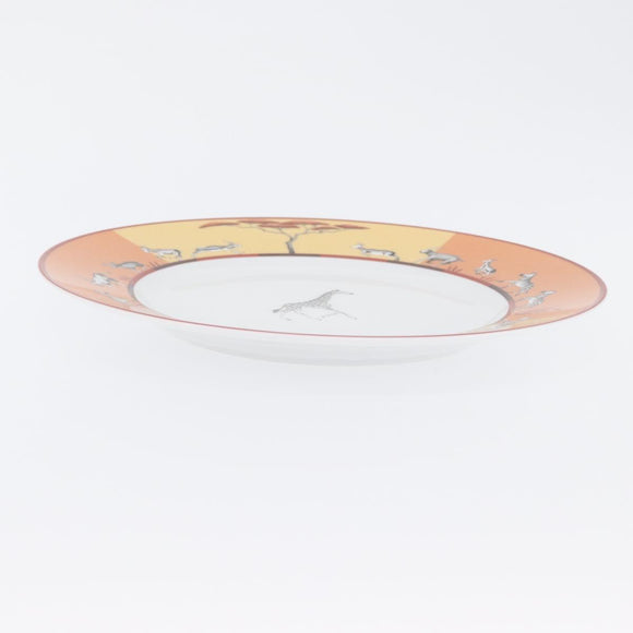 HERMES Africa Plate Pottery White Yellow Orange Auth am10758SAV