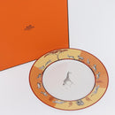 HERMES Africa Plate Pottery White Yellow Orange Auth am10758SAV-12