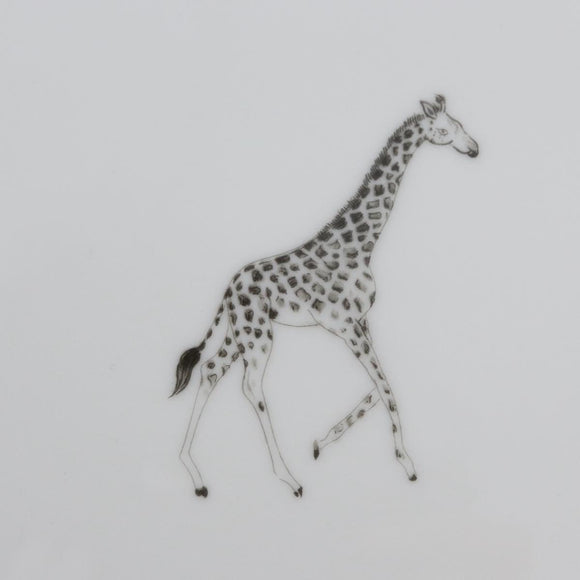 HERMES Africa Plate Pottery White Yellow Orange Auth am10758SAV