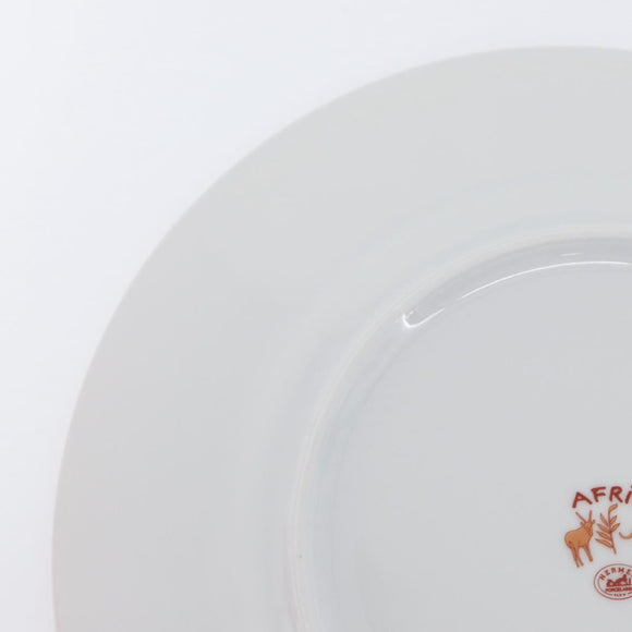 HERMES Africa Plate Pottery White Yellow Orange Auth am10758SAV
