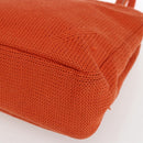 PRADA Handtasche Wolle Orange Silber Auth am10760-9