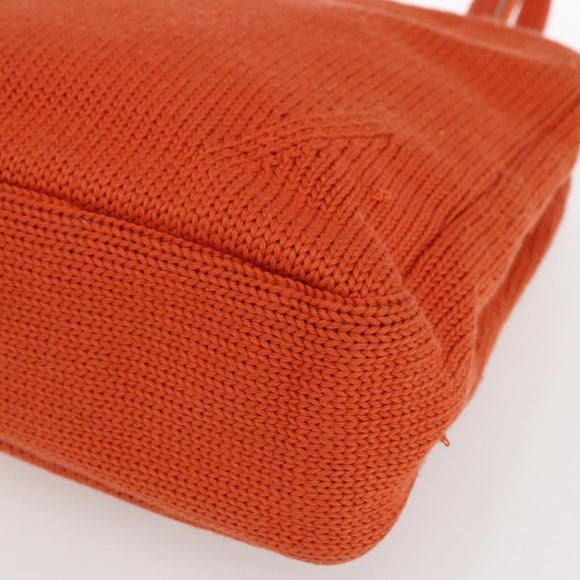 PRADA Handtasche Wolle Orange Silber Auth am10760