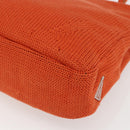 PRADA Handtasche Wolle Orange Silber Auth am10760-15