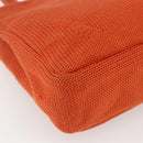 PRADA Handtasche Wolle Orange Silber Auth am10760-16