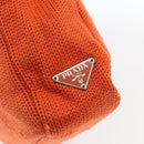 PRADA Handtasche Wolle Orange Silber Auth am10760-17