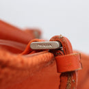 PRADA Handtasche Wolle Orange Silber Auth am10760-10