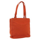 PRADA Handtasche Wolle Orange Silber Auth am10760-1