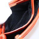 PRADA Handtasche Wolle Orange Silber Auth am10760-23