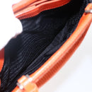 PRADA Handtasche Wolle Orange Silber Auth am10760-24