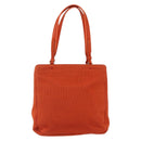 PRADA Handtasche Wolle Orange Silber Auth am10760-13