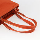 PRADA Handtasche Wolle Orange Silber Auth am10760-7