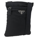 PRADA Shoulder Bag Nylon Black Silver Auth am10762-1