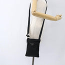 PRADA Shoulder Bag Nylon Black Silver Auth am10762-23
