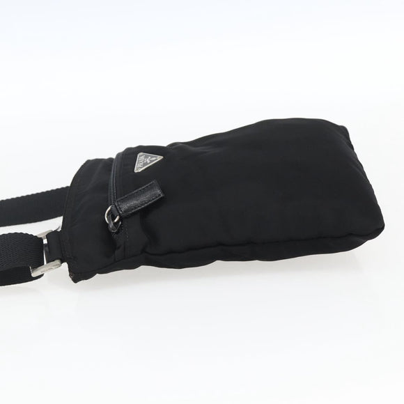 PRADA Shoulder Bag Nylon Black Silver Auth am10762