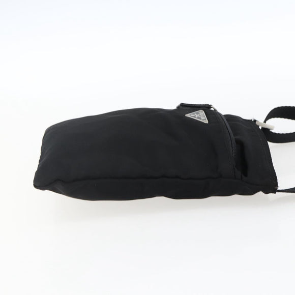 PRADA Shoulder Bag Nylon Black Silver Auth am10762