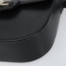 Christian Dior Horsebit Shoulder Bag Leather Black Silver Auth am10763-10