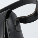 Christian Dior Horsebit Shoulder Bag Leather Black Silver Auth am10763-14
