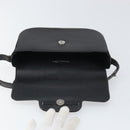 Christian Dior Horsebit Shoulder Bag Leather Black Silver Auth am10763-16