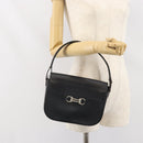 Christian Dior Horsebit Shoulder Bag Leather Black Silver Auth am10763-22